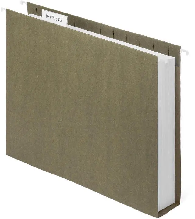 Alt view image 7 of 7 - 25 Pack Extra Capacity Hanging File Folders Letter Size, Expandable Hanging File Folders, Heavy Duty 2 Inch Expansion, Designed for Wide, Bulky Files and Charts