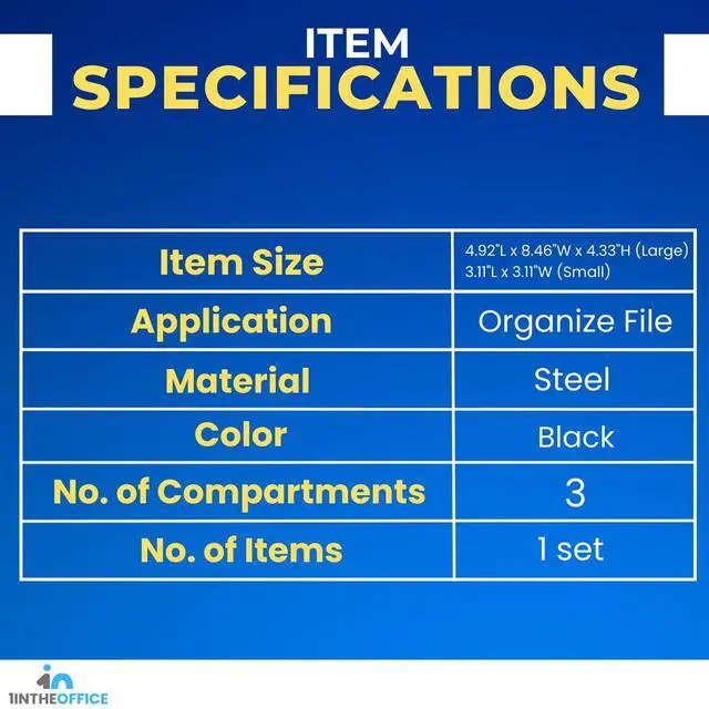Alt view image 6 of 6 - Mesh Collection Desk Drawer Organizer Tray 3 Compartment - Stackable, Matte Black