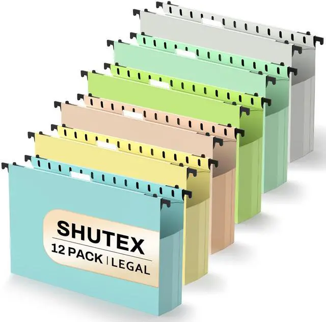 Main image of Extra Capacity Plastic Hanging File Folders,12 Pack Reinforced Expanding Hang Folder Legal Size,Accordian Pocket,Heavy Duty 2 Inch Expansion,Hanging Folder Organizer for Office Home, Pastel