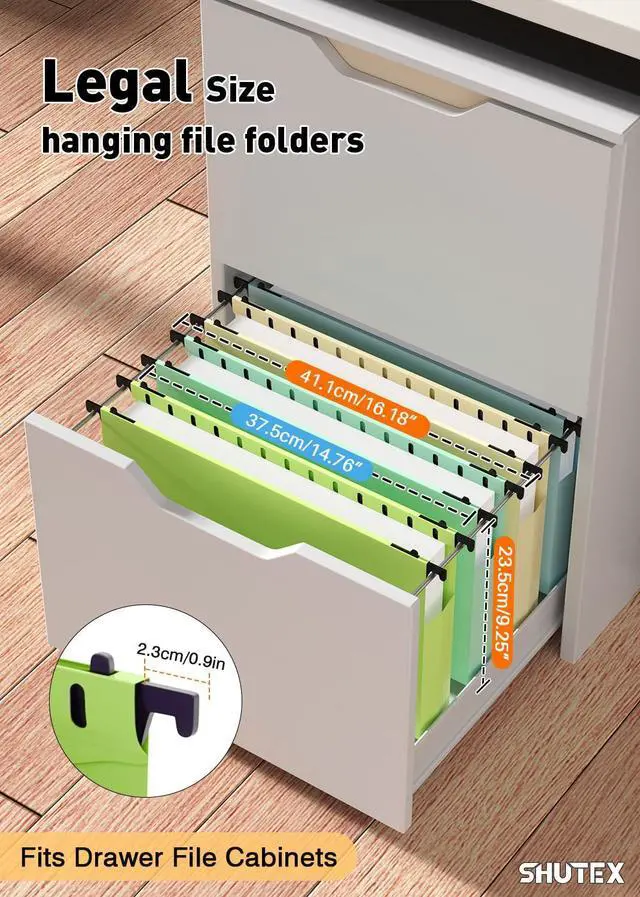 Alt view image 2 of 7 - Extra Capacity Plastic Hanging File Folders,12 Pack Reinforced Expanding Hang Folder Legal Size,Accordian Pocket,Heavy Duty 2 Inch Expansion,Hanging Folder Organizer for Office Home, Pastel