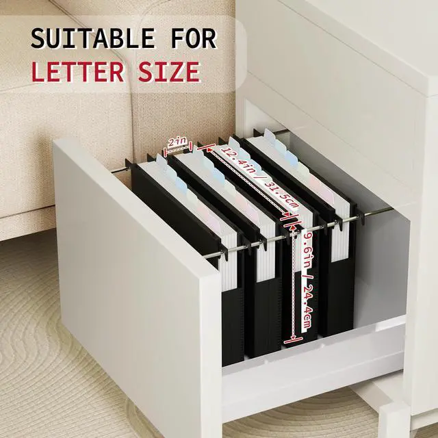 Alt view image 2 of 7 - Plastic Hanging File Folders Letter Size, 12 Pack Reinforced Heavy Duty Hang Folder with Movable Pastel Dividers, Adjustable Tabs, 2" File Organizer for Filing Cabinet, School, Office