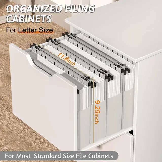 Alt view image 3 of 6 - Plastic Extra Capacity Hanging File Folder Letter Size,12 Pack Reinforced Expandable Hanging Folders,Heavy Duty 2 Inch Expansion,Adjustable Tabs,Hanging Organizer Designed for Bulky Files(Gray)