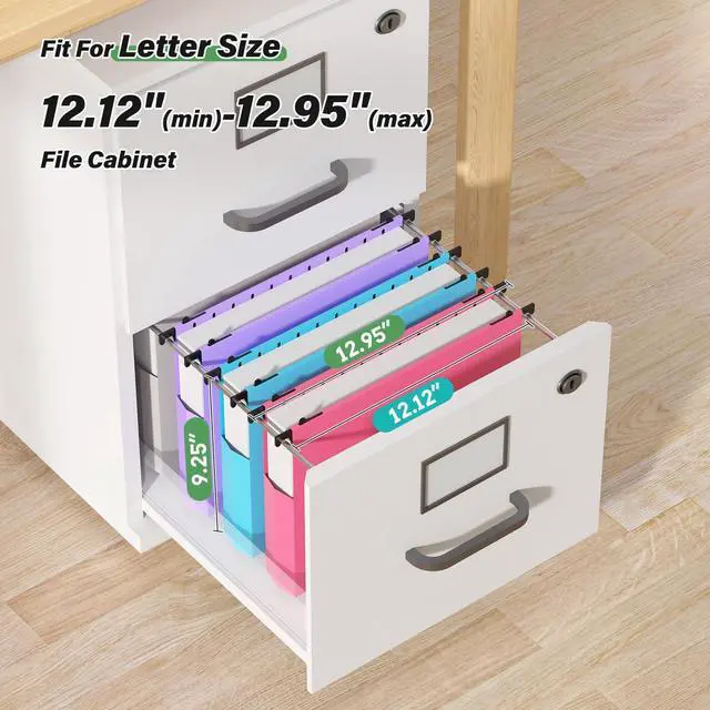 Alt view image 4 of 7 - Plastic Hanging File Folder Letter Size,Heavy Duty 2" Expandable File Folder with Tabs,12 Pack Reinforced Expanding Hanging Folder,File Cabinet Folders,Extra Capacity,Hanging Organizer for Home Office