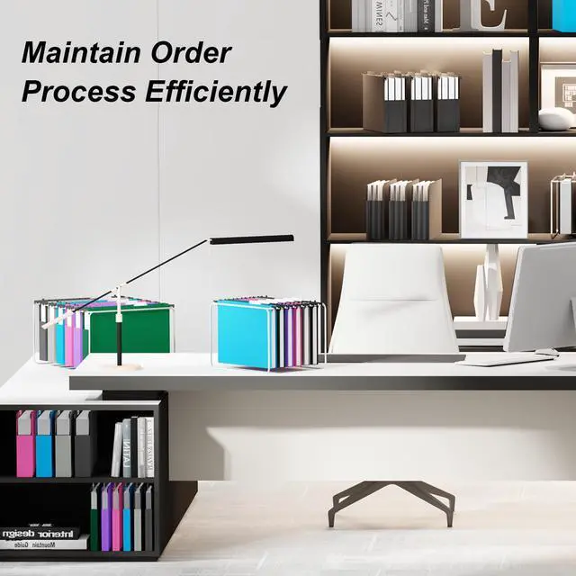 Alt view image 7 of 7 - Plastic Hanging File Folder Letter Size,Heavy Duty 2" Expandable File Folder with Tabs,12 Pack Reinforced Expanding Hanging Folder,File Cabinet Folders,Extra Capacity,Hanging Organizer for Home Office