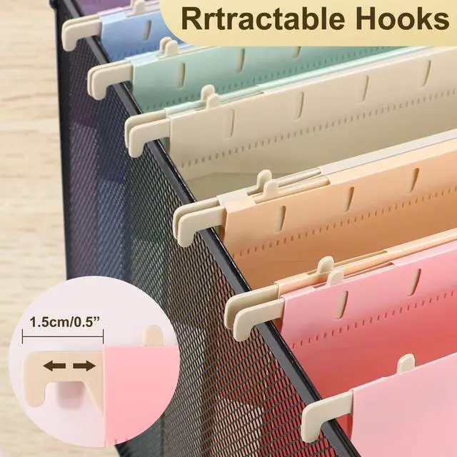 Alt view image 4 of 7 - Extra Capacity Plastic Hanging File Folders Letter Size,12 Pack 2 Inch Capacity Hanging File folders with Tabs,Heavy Duty for Filing Cabinet,Home and Office File,Pastel Colors