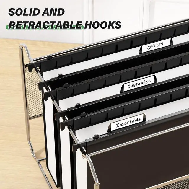 Alt view image 6 of 7 - Plastic Extra Capacity Hanging File Folder,12 Pack Reinforced Letter Size Hanging Folders,Heavy Duty 2 Inch Expansion Filing Cabinet Folders,Black File Organizers for Bulk Files, Medical Charts
