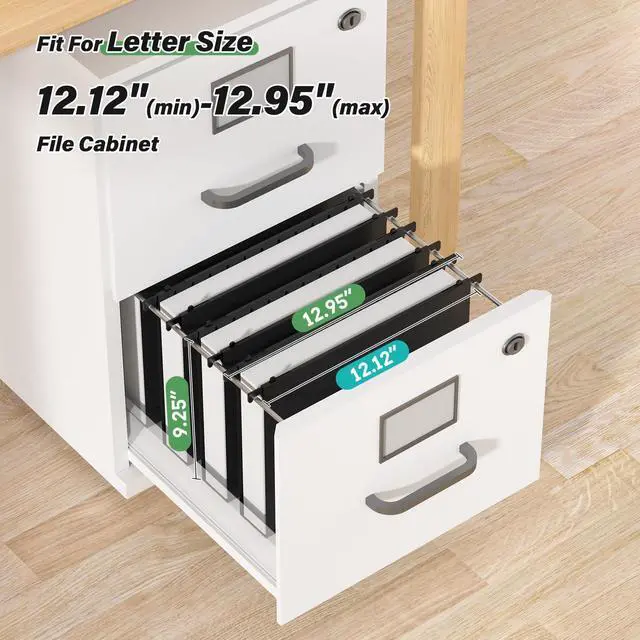 Alt view image 3 of 7 - Plastic Extra Capacity Hanging File Folder,12 Pack Reinforced Letter Size Hanging Folders,Heavy Duty 2 Inch Expansion Filing Cabinet Folders,Black File Organizers for Bulk Files, Medical Charts
