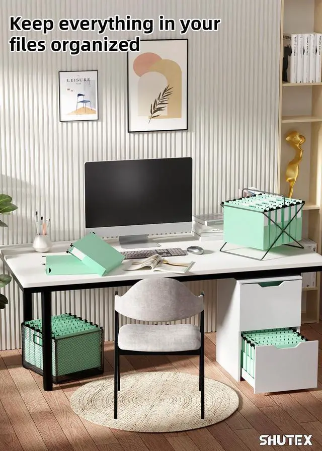 Alt view image 7 of 7 - Extra Capacity Plastic Hanging File Folders, Hanging Folders, 12 Pack Reinforced Heavy Duty 2 Inch Expansion, Filing Cabinet Folders Letter Size for Bulk Files/Medical Charts(Sage Green)