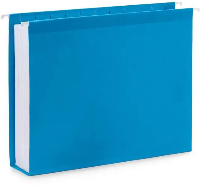 Alt view image 7 of 7 - 25 Extra Capacity Hanging File Folders Letter Size 2 Inch Expansion, Expanding Hanging File Folders, Wide, Expandable, Reinforced 12pt Paper, Assorted Colors