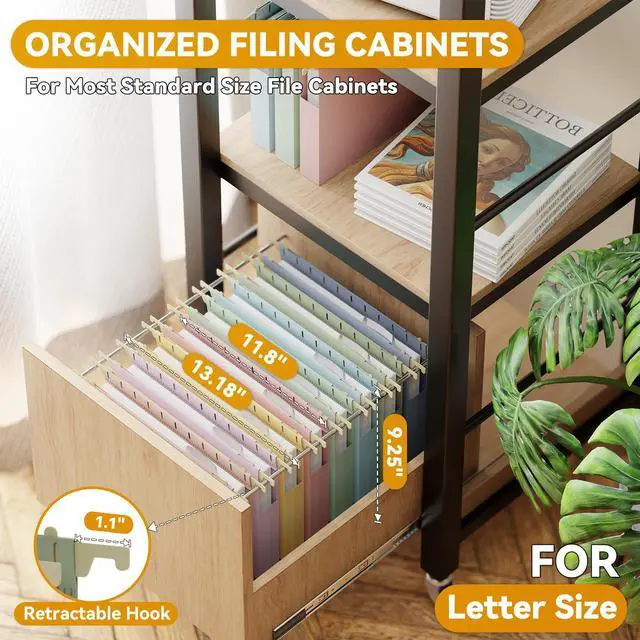 Alt view image 3 of 7 - Plastic Hanging File Folders Letter Size,12 Pack Reinforced Filing Cabinet Folders with Tabs,1" Expansion Hanging File Organizer for Home Office,Macaron Heavy Duty Folders for File Frame Box