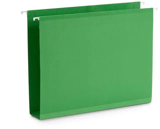 Alt view image 6 of 7 - 25 Extra Capacity Hanging File Folders Letter Size 2 Inch Expansion, Expanding Hanging File Folders, Wide, Expandable, Reinforced 12pt Paper, Assorted Colors