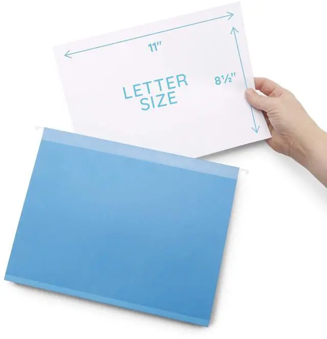 Alt view image 2 of 7 - 25 Extra Capacity Hanging File Folders Letter Size 2 Inch Expansion, Expanding Hanging File Folders, Wide, Expandable, Reinforced 12pt Paper, Assorted Colors
