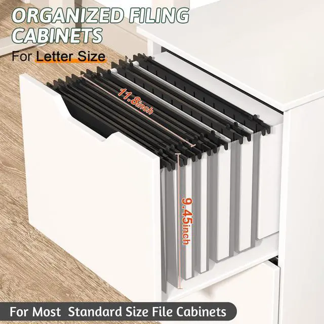 Alt view image 3 of 6 - Plastic Hanging File Folder Letter Size,12 Pack Reinforced Heavy Duty Hanging Folders,Sturdy File Cabinet Folders,Black Hanging File Folder with Tabs,Hanging Folders for Filing Cabinet