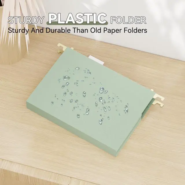 Alt view image 2 of 7 - Plastic Hanging File Folders 1 Inch Expansion Letter Size,12 Pack Reinforced Heavy Duty Hang Folder with Tabs,Pastel Color Expandable Hanging Files with Side,File Cabinet Folders for School