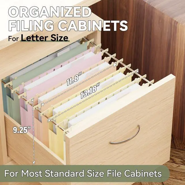 Alt view image 3 of 7 - Plastic Hanging File Folders 1 Inch Expansion Letter Size,12 Pack Reinforced Heavy Duty Hang Folder with Tabs,Pastel Color Expandable Hanging Files with Side,File Cabinet Folders for School