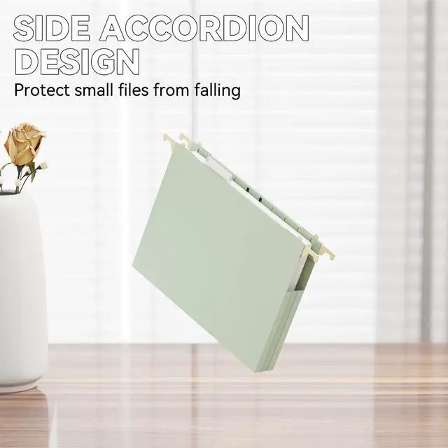 Alt view image 5 of 7 - Plastic Hanging File Folders 1 Inch Expansion Letter Size,12 Pack Reinforced Heavy Duty Hang Folder with Tabs,Pastel Color Expandable Hanging Files with Side,File Cabinet Folders for School