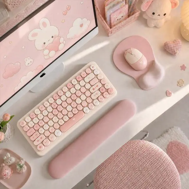 Alt view image 2 of 7 - ErgoComfort Gel Wrist Rest Mouse Pad-Ergonomic Office Mousepad with Wrist Support-Non-Slip, Design Desk Accessories Mat for Home&Game Decor (02Pink Serenity)