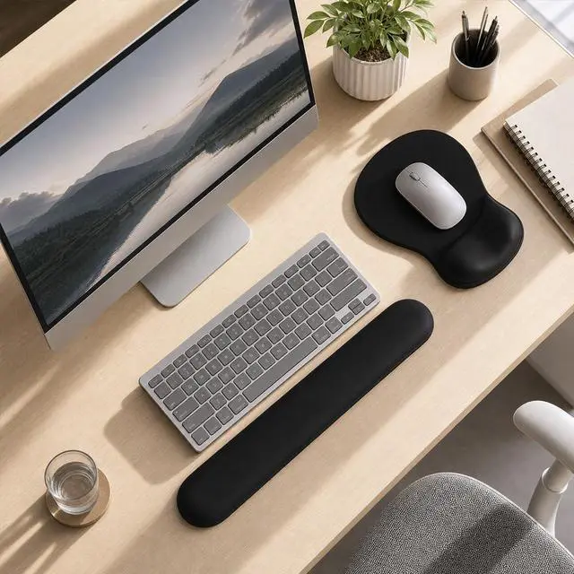 Alt view image 2 of 7 - ErgoComfort Gel Wrist Rest Mouse Pad-Ergonomic Office Mousepad with Wrist Support-Non-Slip, Design Desk Accessories Mat for Home&Game Decor (01Black)
