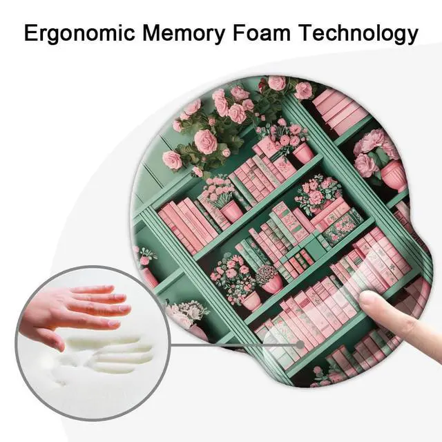 Alt view image 4 of 7 - Ergo Comfort Gel Wrist Rest Mouse Pad-Ergonomic Office Mousepad with Wrist Support-Non-Slip, Design Desk Accessories Mat for Home&Game Decor Book Floral