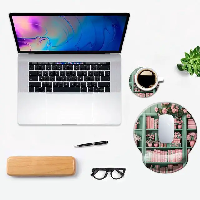 Alt view image 7 of 7 - Ergo Comfort Gel Wrist Rest Mouse Pad-Ergonomic Office Mousepad with Wrist Support-Non-Slip, Design Desk Accessories Mat for Home&Game Decor Book Floral