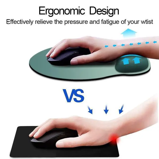 Alt view image 2 of 7 - ErgoComfort Wrist Rest Mouse Pad-Ergonomic Office Mousepad with Wrist Support-Non-Slip, Design Desk Accessories Mat for Home&Game Decor Bistro Green