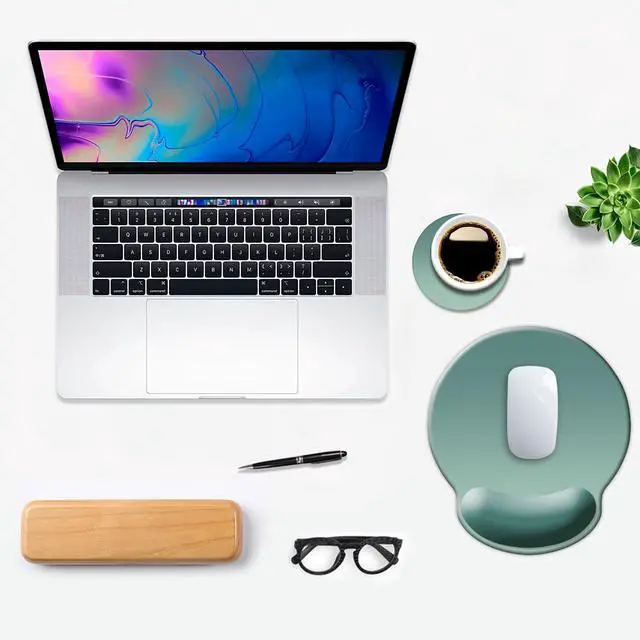 Alt view image 7 of 7 - ErgoComfort Wrist Rest Mouse Pad-Ergonomic Office Mousepad with Wrist Support-Non-Slip, Design Desk Accessories Mat for Home&Game Decor Bistro Green