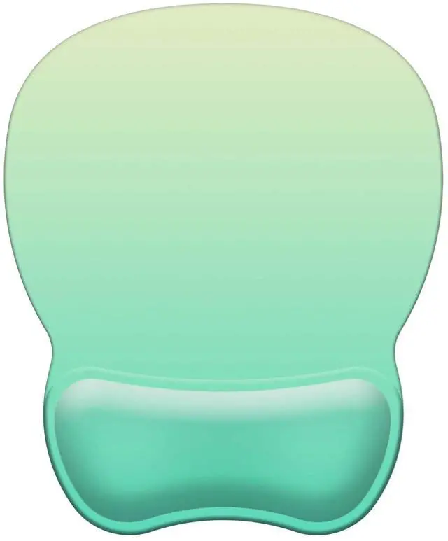 Main image of Mouse Pad with Support, Ergonomic Mouse Pad with Gel Wrist Rest Support Middle Concave Design, Comfortable Mousepad with Non-Slip PU Base for Home Office Working Studying (08 Cyan Green Gradient)