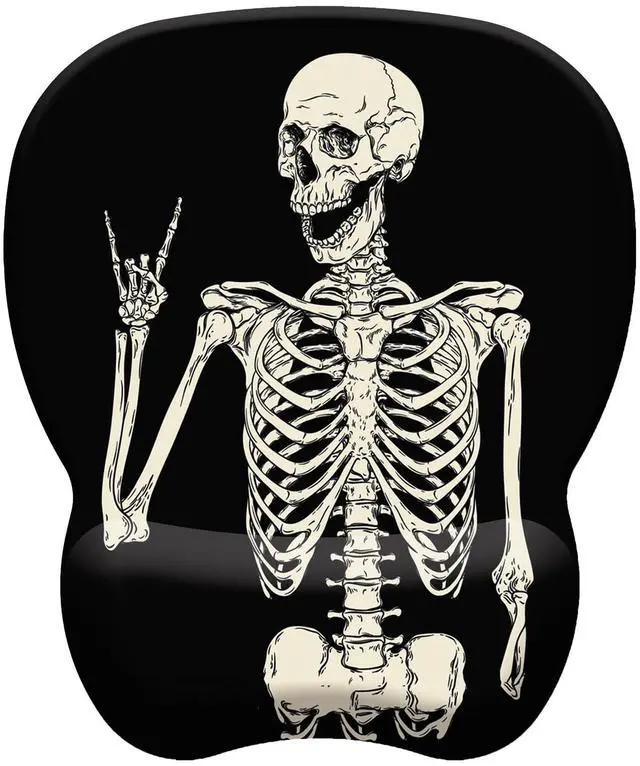 Main image of Mouse Pad with Wrist Support, Ergonomic Mousepad with Comfortable Memory Foam Wrist Rest Cushion, Relieve Wrist Pain, Non-Slip Rubber Base Gaming Mice Pad for Home Office Computer, Human Skeleton