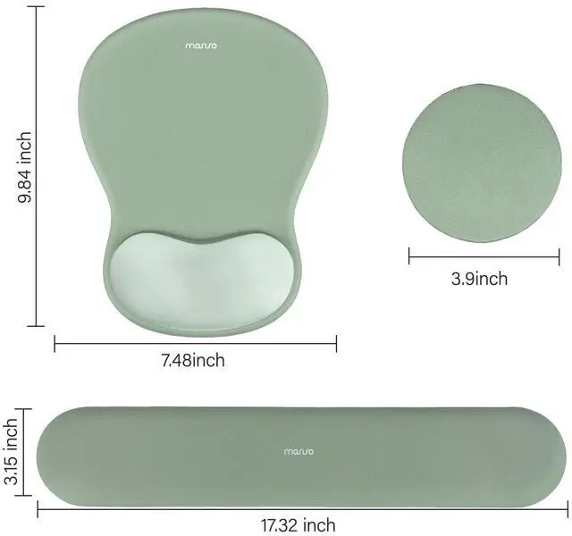 Alt view image 7 of 7 - Wrist Rest Support for Mouse Pad&Keyboard Set, Green