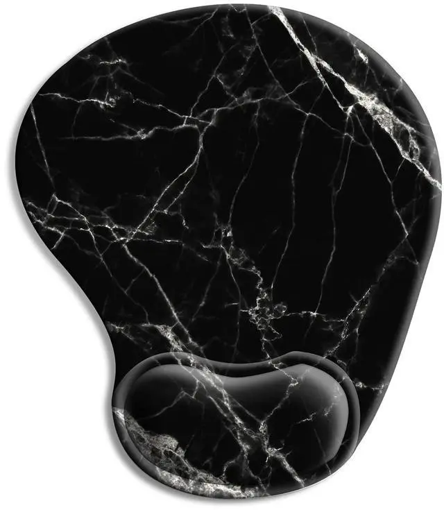 Alt view image 2 of 7 - Ergonomic Mouse Pad with Wrist Rest Support Gel with Coaster, Cute Wrist Pad with Non-Slip Rubber Base, Easy Typing & Pain Relief, Black White Marble