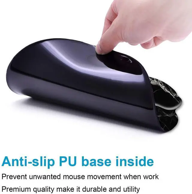 Alt view image 5 of 7 - Ergonomic Mouse Pad with Wrist Rest Support Gel with Coaster, Cute Wrist Pad with Non-Slip Rubber Base, Easy Typing & Pain Relief, Black White Marble
