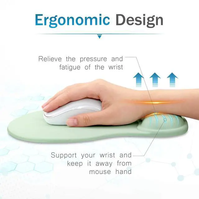 Alt view image 3 of 7 - Gel Mouse Pad 10.00×9.25×1.3 inches (Green, 1 Pack)