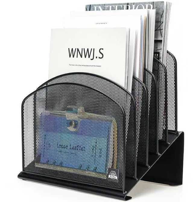 Main image of Inclined Desk File Organizer,Vertical File Folder Holder Stand Metal Rack File Sorter for Office Classroom Desktop Organization