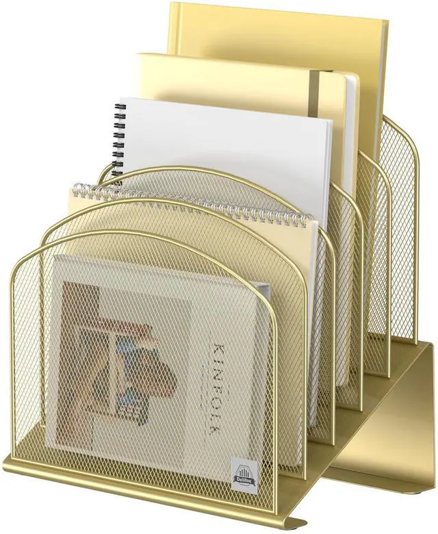 Main image of Inclined Desk File Organizer,Vertical File Folder Holder Stand Metal Rack File Sorter for Office Classroom Desktop Organization