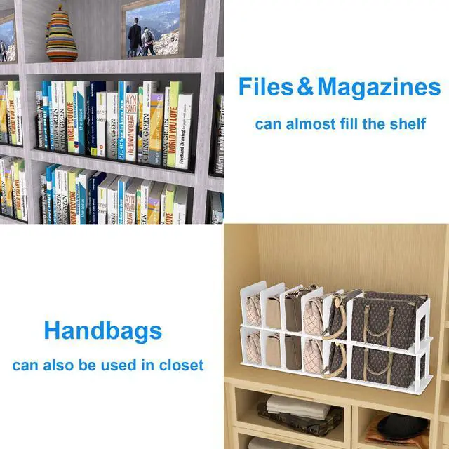 Alt view image 4 of 7 - Adjustable Vertical File Sorter Sturdy Plastic Expandable Upright File Holder, Desktop Binder Organizer, School Office File Organizer Bookshelf Divider, Assemble Easily Endlessly, Black