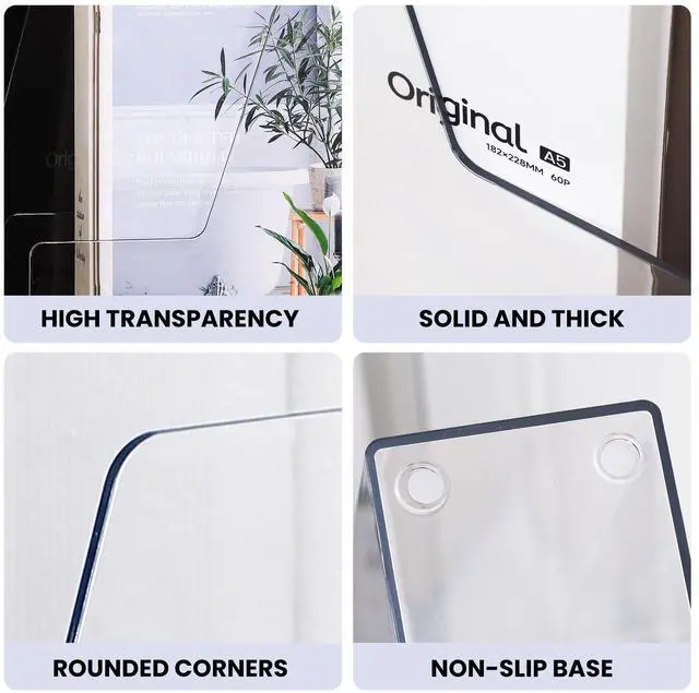 Alt view image 5 of 7 - Vertical Magazine File Holder, Clear File Organizer Desk Organizer and Storage Bins Holding for Magazines, Binders, Notebooks, Envelopes, Plastic Office Organization and Storage for Desk, 4 pack