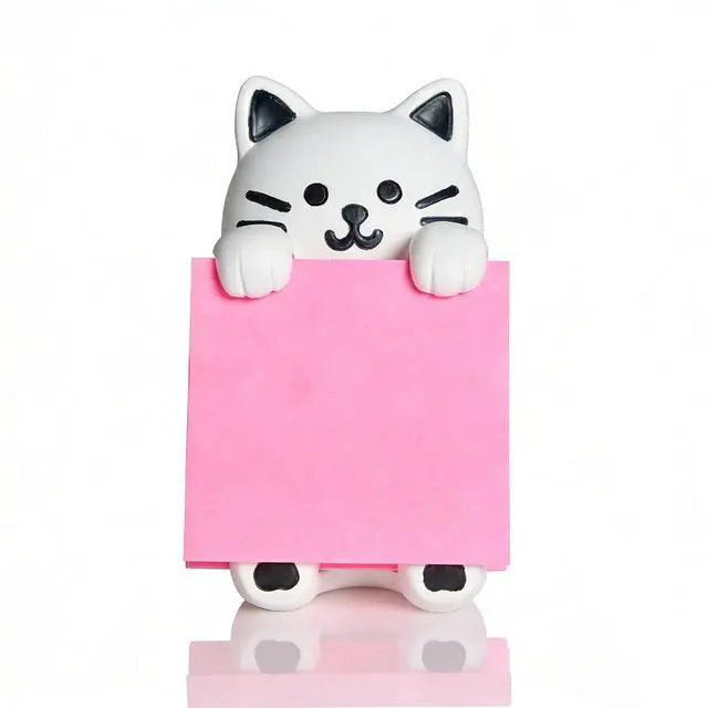 Main image of Cat Sticky Note Holder with 100 Sheets 3x3 Pop-Up Notes, Handmade Resin Cat Desk Decor for Office, Home & Classroom, Cute Cat Lover Gift for Women, Teachers & Coworkers