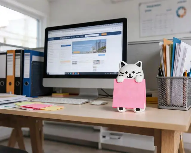 Alt view image 4 of 6 - Cat Sticky Note Holder with 100 Sheets 3x3 Pop-Up Notes, Handmade Resin Cat Desk Decor for Office, Home & Classroom, Cute Cat Lover Gift for Women, Teachers & Coworkers
