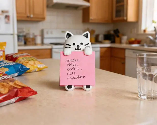 Alt view image 6 of 6 - Cat Sticky Note Holder with 100 Sheets 3x3 Pop-Up Notes, Handmade Resin Cat Desk Decor for Office, Home & Classroom, Cute Cat Lover Gift for Women, Teachers & Coworkers