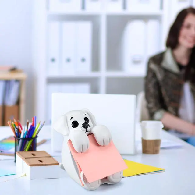 Alt view image 4 of 7 - 3pcs Pop-up Note Dispenser Set Include Resign Dog Note Dispenser, 2 Pcs 3 x 3 Sticky for Office Desk Accessories