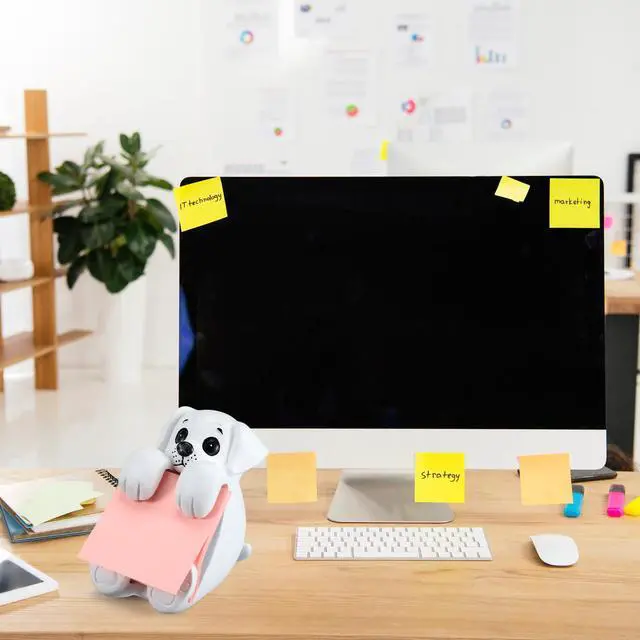 Alt view image 6 of 7 - 3pcs Pop-up Note Dispenser Set Include Resign Dog Note Dispenser, 2 Pcs 3 x 3 Sticky for Office Desk Accessories