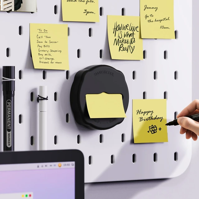 Alt view image 6 of 6 - Magnetic Pop-Up Note Dispenser for 3 x 3 in Pop-Up/Accordion-Style Sticky Notes, 1Pack, Black (Notes Not Included)