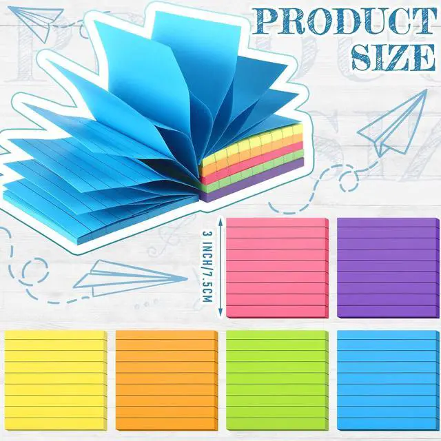 Alt view image 3 of 7 - 8 Pcs Pop up Sticky Dispenser Set Sticky Note Holder Black Base Clear Top Includes 6 Pcs Colorful Pop up Notes 3 x 3 Inch for Back to School Office Desk Supplies 50 Sheet Per Pad(Fresh Style)