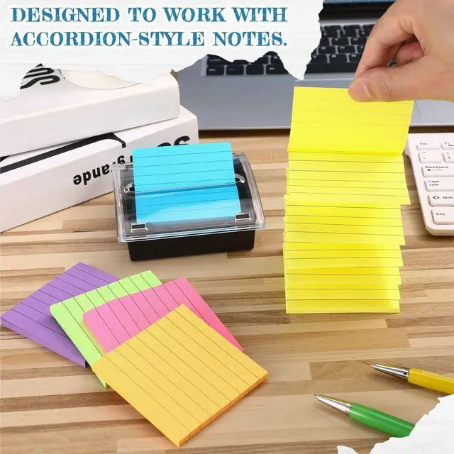 Alt view image 7 of 7 - 8 Pcs Pop up Sticky Dispenser Set Sticky Note Holder Black Base Clear Top Includes 6 Pcs Colorful Pop up Notes 3 x 3 Inch for Back to School Office Desk Supplies 50 Sheet Per Pad(Fresh Style)