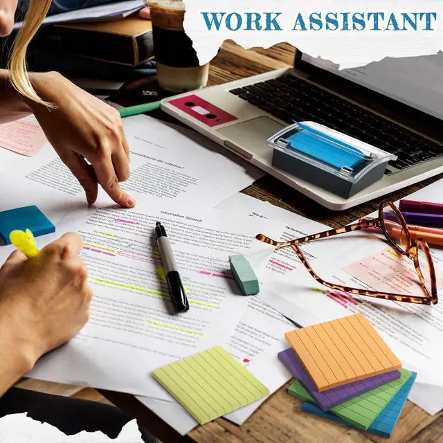 Alt view image 5 of 7 - 8 Pcs Pop up Sticky Dispenser Set Sticky Note Holder Black Base Clear Top Includes 6 Pcs Colorful Pop up Notes 3 x 3 Inch for Back to School Office Desk Supplies 50 Sheet Per Pad(Fresh Style)