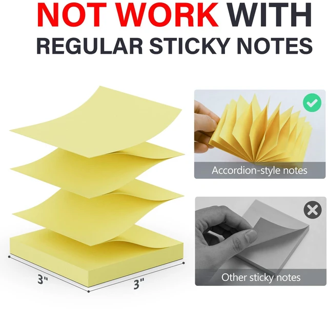 Alt view image 2 of 6 - Magnetic Pop-Up Note Dispenser for 3 x 3 in Pop-Up/Accordion-Style Sticky Notes, 1Pack, Black (Notes Not Included)