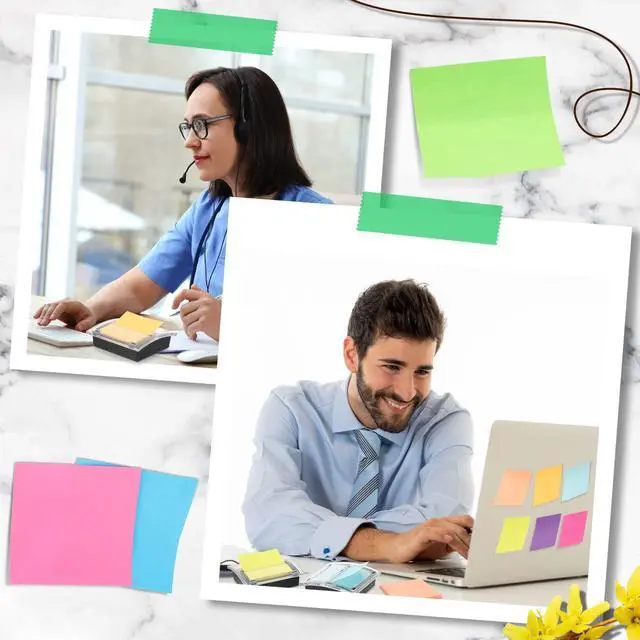 Alt view image 4 of 6 - 16 Pad Pop up Sticky Notes with 2 Pack Pop up Sticky Dispenser Note Holder Black Base Self Stick Memo Pads Blank Adhesive Notes 3x3 Refills Back to School Office Desk Supplies, 50 Sheet/pad