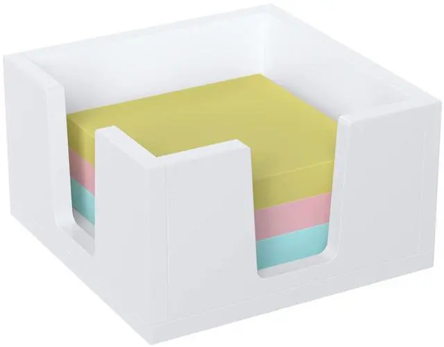 Main image of Acrylic Sticky Note Holder, Self-Stick Note Pad Holder W/O Pads - Note Dispenser Memo Pad Holder Desk Organizer for School Office Home (3''x3'' White)