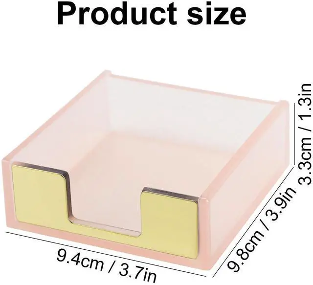 Alt view image 4 of 7 - Sticky Notes Memo Pad Holder Dispenser Rose Gold with Pink Desk Supplies Organizer Accessories for Office Home Schools (Pink)