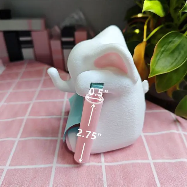 Alt view image 4 of 7 - Elephant Sticky Note Holder - Pop-up Note Dispenser Cute with Pink Pen Holder for Office Desk Accessories, 3x3 in, White